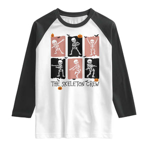Funny The Skeleton Crew Raglan Shirt Dancing Skeletons Halloween For Boys Girl Kids TS12 White Black Print Your Wear