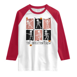 Funny The Skeleton Crew Raglan Shirt Dancing Skeletons Halloween For Boys Girl Kids TS12 White Red Print Your Wear