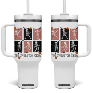 Funny The Skeleton Crew Tumbler With Handle Dancing Skeletons Halloween For Boys Girl Kids TS12 One Size: 40 oz White Print Your Wear