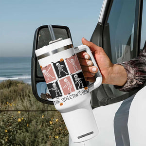 Funny The Skeleton Crew Tumbler With Handle Dancing Skeletons Halloween For Boys Girl Kids TS12 Print Your Wear