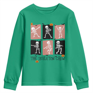 Funny The Skeleton Crew Youth Sweatshirt Dancing Skeletons Halloween For Boys Girl Kids TS12 Irish Green Print Your Wear