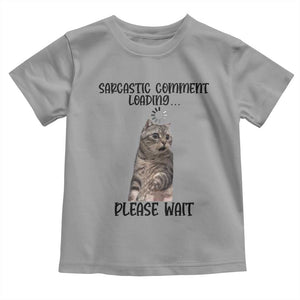 Funny Cat Meme Sarcastic Toddler T Shirt Sarcastic Comment Loading TS12 Sport Gray Print Your Wear