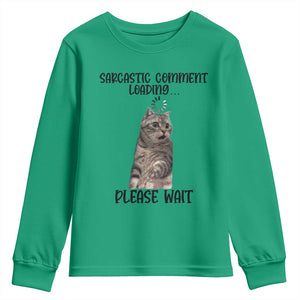 Funny Cat Meme Sarcastic Youth Sweatshirt Sarcastic Comment Loading TS12 Irish Green Print Your Wear
