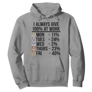 I Always Give 100% At Work Hoodie Funny Panda Office Mood TS12 Sport Gray Print Your Wear