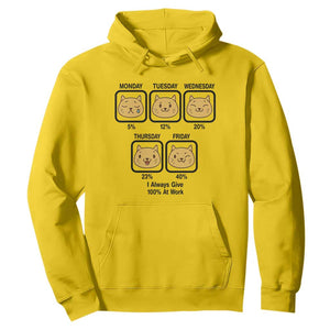 Funny Cat Office Mood Hoodie I Always Give 100% At Work Quote TS12 Daisy Print Your Wear