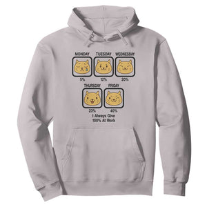Funny Cat Office Mood Hoodie I Always Give 100% At Work Quote TS12 Ice Gray Print Your Wear