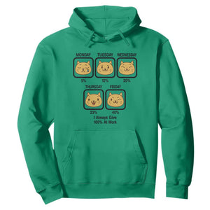 Funny Cat Office Mood Hoodie I Always Give 100% At Work Quote TS12 Irish Green Print Your Wear