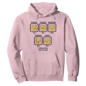 Funny Cat Office Mood Hoodie I Always Give 100% At Work Quote TS12 Light Pink Print Your Wear