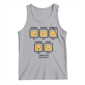 Funny Cat Office Mood Tank Top I Always Give 100% At Work Quote TS12 Athletic Heather Print Your Wear