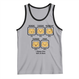 Funny Cat Office Mood Tank Top I Always Give 100% At Work Quote TS12 Athletic Heather Black Print Your Wear