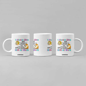 Sarcastic Cat Lover Coffee Mug I Always Give 100% At Work Office Humor TS12 Print Your Wear