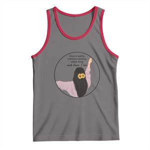 Funny Self Love Quote Tank Top Once In A While Someone Amazing Here I Am Gift TS12 Deep Heather Red Print Your Wear