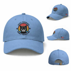 Black Cat Lovers Baseball Cap Free Hugs Just Kidding Do Not Touch Me Gift TS12 Baseball Cap Universal Fit Light Blue Print Your Wear