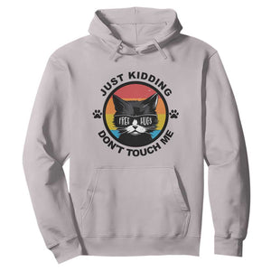 Black Cat Lovers Hoodie Free Hugs Just Kidding Do Not Touch Me Gift TS12 Ice Gray Print Your Wear