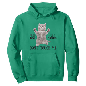 Free Hugs Do Not Touch Me Hoodie Funny Cat Meme TS12 Irish Green Print Your Wear