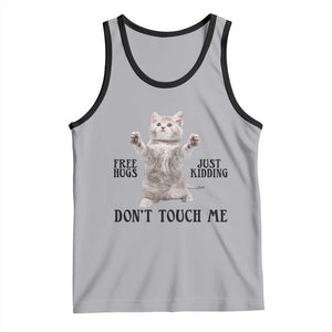 Free Hugs Do Not Touch Me Tank Top Funny Cat Meme TS12 Athletic Heather Black Print Your Wear