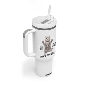 Free Hugs Do Not Touch Me Tumbler With Handle Funny Cat Meme TS12 Print Your Wear