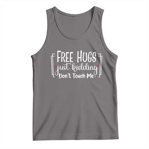 Funny Sarcastic Tank Top Free Hugs Just Kidding Do Not Touch Me TS12 Deep Heather Print Your Wear