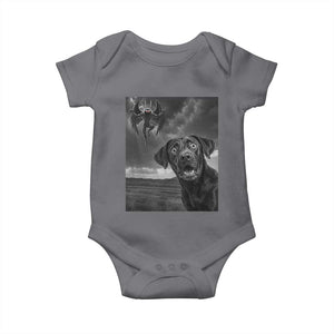 Funny Labrador Selfie With Mothman Baby Onesie Cryptid Gift TS12 Charcoal Print Your Wear