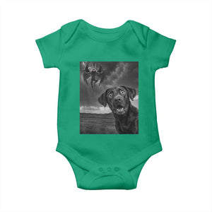 Funny Labrador Selfie With Mothman Baby Onesie Cryptid Gift TS12 Irish Green Print Your Wear