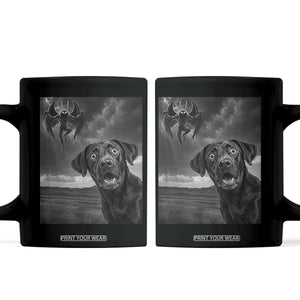 Funny Labrador Selfie With Mothman Coffee Mug Cryptid Gift TS12 Black Print Your Wear