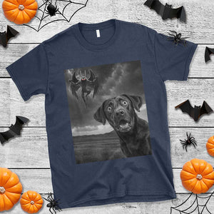 Funny Labrador Selfie With Mothman T Shirt Cryptid Gift TS12 Navy Print Your Wear