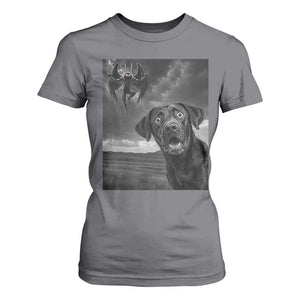 Funny Labrador Selfie With Mothman T Shirt For Women Cryptid Gift TS12 Charcoal Print Your Wear