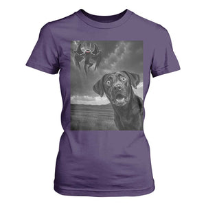 Funny Labrador Selfie With Mothman T Shirt For Women Cryptid Gift TS12 Purple Print Your Wear
