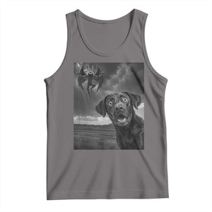Funny Labrador Selfie With Mothman Tank Top Cryptid Gift TS12 Deep Heather Print Your Wear