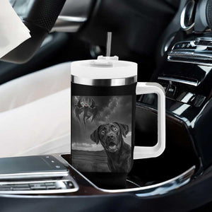 Funny Labrador Selfie With Mothman Tumbler With Handle Cryptid Gift TS12 Print Your Wear