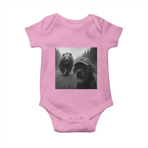 Funny Labrador Selfie With Bear Baby Onesie Dog Lover Gift TS12 Light Pink Print Your Wear