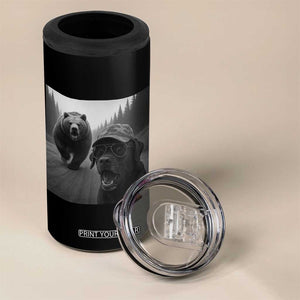 Funny Labrador Selfie With Bear 4 in 1 Can Cooler Tumbler Dog Lover Gift TS12 Print Your Wear