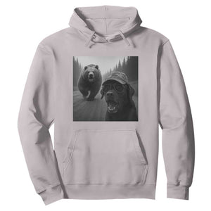 Funny Labrador Selfie With Bear Hoodie Dog Lover Gift TS12 Ice Gray Print Your Wear