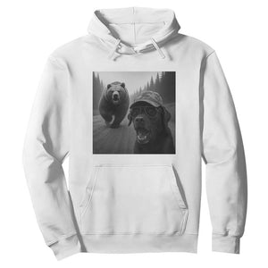 Funny Labrador Selfie With Bear Hoodie Dog Lover Gift TS12 White Print Your Wear