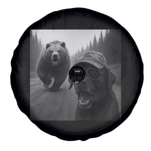 Funny Labrador Selfie With Bear Spare Tire Cover Dog Lover Gift TS12 Print Your Wear