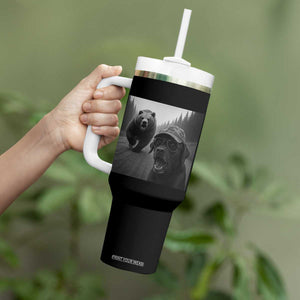 Funny Labrador Selfie With Bear Tumbler With Handle Dog Lover Gift TS12 Print Your Wear