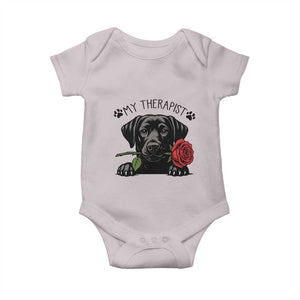 Black Labrador Retriever Is My Therapist Baby Onesie Dog Lover Gift TS12 Ice Gray Print Your Wear