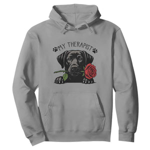 Black Labrador Retriever Is My Therapist Hoodie Dog Lover Gift TS12 Sport Gray Print Your Wear