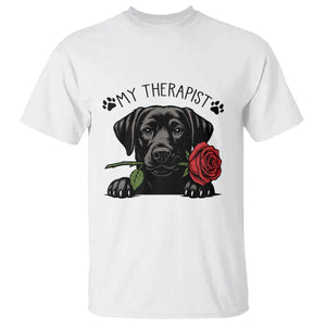 Black Labrador Retriever Is My Therapist T Shirt Dog Lover Gift TS12 White Print Your Wear