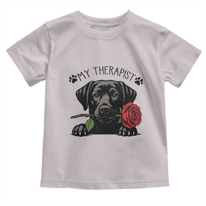 Black Labrador Retriever Is My Therapist Toddler T Shirt Dog Lover Gift TS12 Ice Gray Print Your Wear