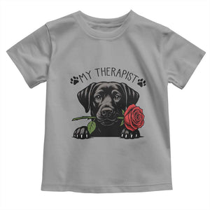 Black Labrador Retriever Is My Therapist Toddler T Shirt Dog Lover Gift TS12 Sport Gray Print Your Wear