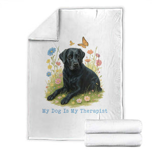 My Dog Is My Therapist Throw Blanket Labrador Retriever Lover Gift TS12 White Print Your Wear