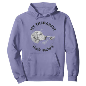 Funny Labrador Retriever Gift Hoodie My Therapist Has Paws TS12 Violet Print Your Wear