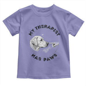 Funny Labrador Retriever Gift Toddler T Shirt My Therapist Has Paws TS12 Violet Print Your Wear