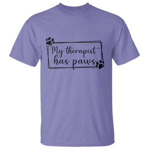 Funny Dog Lover T Shirt My Therapist Has Paws TS12 Violet Print Your Wear