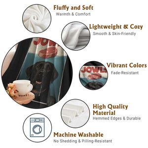 Black Labrador Retriever Throw Blanket Funny Jowls Horror Dog Poster TS12 Print Your Wear