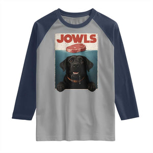 Black Labrador Retriever Raglan Shirt Funny Jowls Horror Dog Poster TS12 Sport Gray Navy Print Your Wear