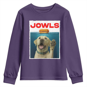 Funny Yellow Lab Jowls Youth Sweatshirt Labrador Retriever Lover Gift TS12 Purple Print Your Wear