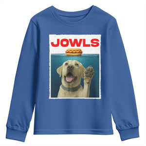 Funny Yellow Lab Jowls Youth Sweatshirt Labrador Retriever Lover Gift TS12 Royal Blue Print Your Wear