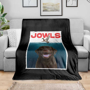 Chocolate Labrador Retriever Throw Blanket Funny Jowls Horror Dog Poster TS12 Print Your Wear